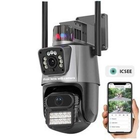 تصویر دوربین مداربسته تحت شبکه مدل AI Tracking Night Vision 8X Dual Lens 