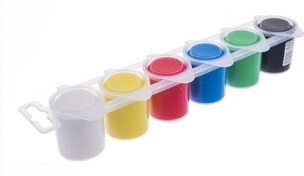 تصویر رنگ انگشتی 6 رنگ پریمو 25 میلی لیتر جعبه مقوایی 