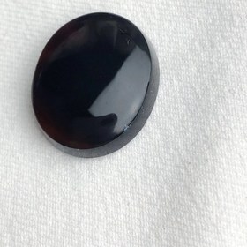 تصویر نگین طبیعی سنگ عقیق شفت العبد باکیفیت مشکی رنگ Agate