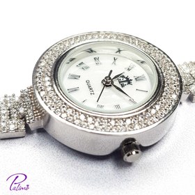تصویر ساعت نقره ورساچه کد W2078 با روکش طلای سفید 