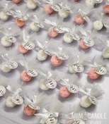 تصویر گیفت عروسی شمع گل پیونی 