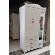 تصویر کمد لباس سه درب آینه دار مدل سرو با جنس ملامینه 