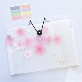 تصویر پوشه دیوایدر دار A4 طرح شکوفه گیلاس ۸ قسمتی 