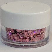 تصویر رنگ اکلیلی دانه‌درشت رزین ۲۰ گرمی صورتی متالیک 