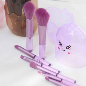 تصویر ست براش آرایشی ۷ عددی شفاف مدل جوجه 