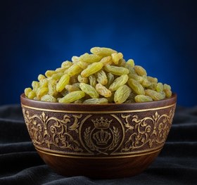 تصویر کشمش سبز قلمی 1.5کیلویی اصیل کاشمر 