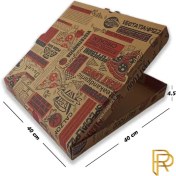 تصویر جعبه پیتزا خانواده سایز ۴۰ مقوای ایفلوت طرح عمومی ( ۵۰ عددی ) 