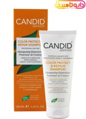 تصویر شامپو تثبیت رنگ وترمیم مو مناسب موهای رنگ شده وآسیب دیده 200 میل کاندید Candid Shampoo For Hair Color Stabilization For Dyed And Damaged Hair 200ml