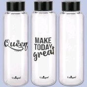 تصویر بطری آب شیشه ای با درب مشکی 1230میل یونیک کد UN-3062 