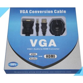 تصویر تبدیل VGA به HDMI با صدا و USB (لمونتک) 