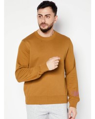 تصویر سویشرت مردانه آستین بلند با یقه گرد، طرح‌دار، قهوه‌ای برند diesel Men Crew Neck Long Sleeve Printed Sweatshirt, Brown