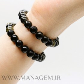 تصویر دستبند ابسیدین گلدنشین 