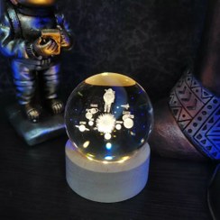 تصویر گوی کریستالی چراغدار طرح منظومه شمسی ۸ سانتی 