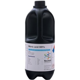 تصویر نیتریک اسید 65 درصد 1 لیتری بطری شیشه ای گرید Extra Pure، شیمی دارویی نوترون Nitric acid 65% 1 Lit, Grade Extra Pure, Glass Bottle Neutron