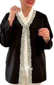 تصویر کت مجلسی یقه مرواریدی 