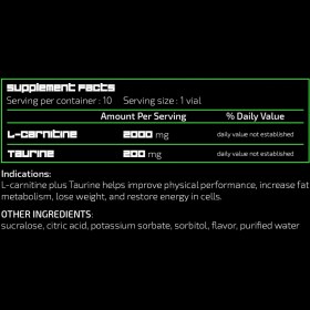 تصویر ویال خوراکی ال کارنیتین 2000 میلی گرم تائورین 200 میلی گرم زی پاد 
