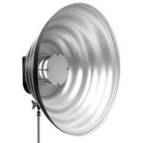 تصویر بیوتی دیش فلزی موج دار Curved beauty dish 60cm Silver با گرید و صفحه ملایم کننده 