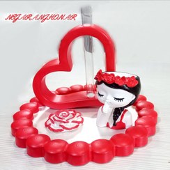 تصویر ست دکوری رومیزی کاربردی شامل جاخلالی و گلدان و جاعودی 