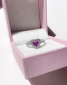 تصویر انگشتر قلب سواروسکی با نگین ابکاری رادیوم 