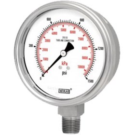 تصویر پرشر گیج تمام استیل ویکا صفحه ۱۰ سانت 10 بار عمودی خشک WIKA PRESSURE GAUGE 10CM 10BAR