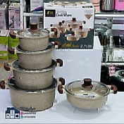 تصویر سرویس قابلمه زیو مدل Z-7120 ۱۰ پارچه گرانیتی طرح استانبول 