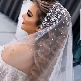 تصویر تور عروس نگین 