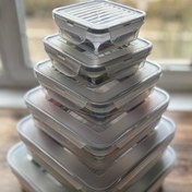 تصویر ظروف نگهدارنده پلاستیکی ماکروفری فریزری باران ارتفاع تخت - سایز 