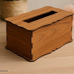 تصویر جا دستمال کاغذی چوبی طرح رویال 