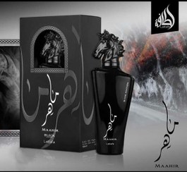 تصویر ادکلن مردانه لطافه ماهر مشکی حجم 100 میل Latafa Maher black cologne for men, volume 100 ml