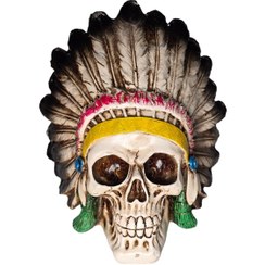 تصویر مجسمه دکوری طرح جمجمه سرخپوستی Indian Skull Statue