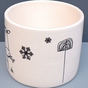 تصویر ماگ طرح گاو مدل استوانه ای کوتاه