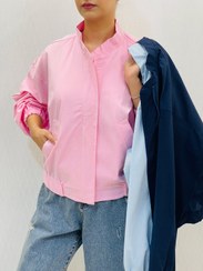 تصویر بامبر جکت زنانه کتان رنگ زرد 