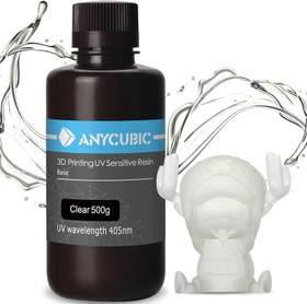 تصویر رزین رنگ شفاف 500 گرمی ANYCUBIC 3D Printer Resin - ارسال 20 روز کاری 