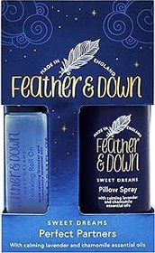 تصویر ست هدیه Feather &amp; Down Sweet Dreams Perfect Partners (50 میلی‌لیتر اسپری بالش و 10 میلی‌لیتر رولی) - حاوی اسانس‌های آرام‌بخش اسطوخودوس و بابونه. ظلم رایگان. - ارسال 20 روز کاری Feather & Down Sweet Dreams Perfect Partners Gift Set (50ml Pillow Spray & 10ml Roll-on) - With calming lavender & chamomile essential oils. Cruelty Free.