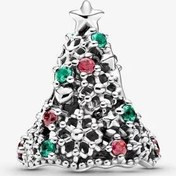 تصویر چارم آویز نقره پاندورا درخت کریسمس چراغانی (دستبند،گردنبند) 