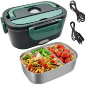 تصویر ظرف غذا و لانچ باکس برقی همراه با کابل برق شهری و فندکی 