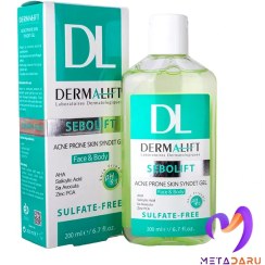 تصویر ژل شستشوی صورت و بدن غیرصابونی پوست چرب سبولیفت درمالیفت | Dermalift Sebolift Acne Prone Skin Syndet Gel 