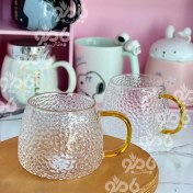 تصویر ماگ پیرکس دسته رنگی شعله مستقیم 