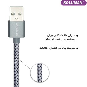 تصویر کابل تبدیل USB به USB-C کلومن KOLUMAN مدل kd-19 مجموعه 4 عددی Converting USB cable to USB-C KOLUMAN model kd-19, set of 4