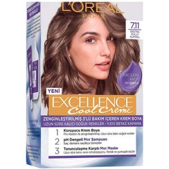 تصویر کیت رنگ مو لورال شماره 7.11 ا loreal excellence series hair color kit number7.11 loreal excellence series hair color kit number7.11