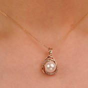 تصویر پلاک مروارید دور نگین رنگ طلایی از برند ژوپینگ 