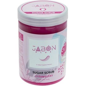 تصویر اسکراب شکری لایه بردار پوست ژبن پلاس مدل Strawberry وزن 900 گرم 