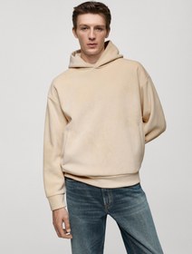 تصویر هودی کوردوروی با کلاه برند mango man Corduroy Hooded Sweatshirt