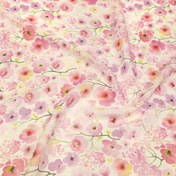 تصویر پارچه کرپ حریر گلدار رنگ ۵ 