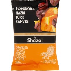 تصویر قهوه ترک میوه ای پرتقالی بسته 100 گرمی شازل 