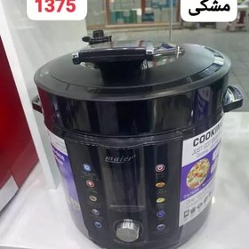 تصویر زودپز برقی جدید مایر مدل 1375 در دورنگ مشکی و استیل 