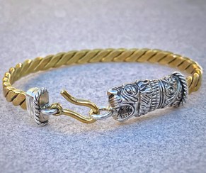 تصویر دستبند دستساز نقره و برنج‌ زنانه و‌مردانه Handmade silver and brass bracelet