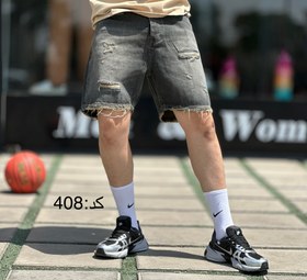 تصویر شلوارک جین Nv شلوارک سنگشور زاپدار