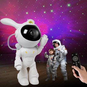 تصویر رقص نور پروژکتوری بانی فضانورد Bunny Night Light Astronaut Galaxy Projector