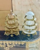 تصویر ست پذیرایی ۴ تکه برلین مدل رز رنگ سفید و دودی 